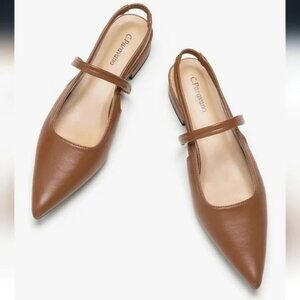 C.Paravano Women's Slingback Open Back Kitten Heel New, Size 38 (US 7.5 / 8)